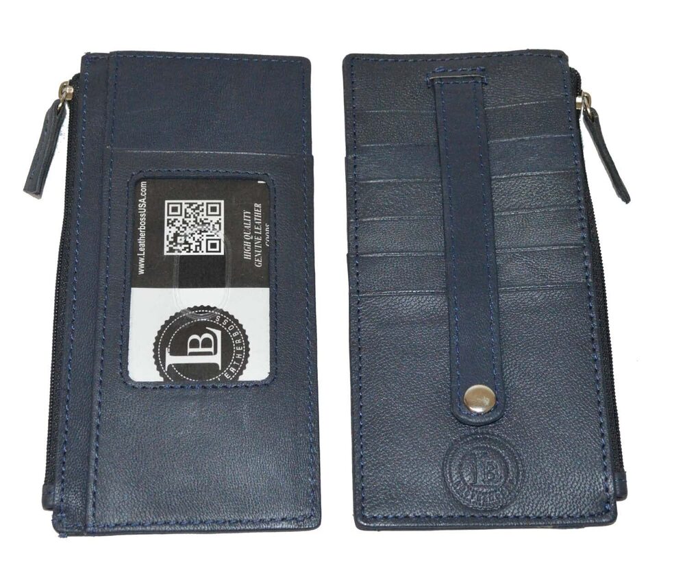 1564 Leatherboss Leather All in One Card Case Holder Slim Wallet With Card